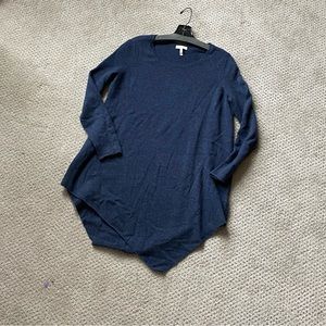 Joie Blue Wool & Cashmere Asymmetrical Hem Sweater Size XS